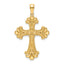 14K Polished Beaded Fancy Cross Pendant