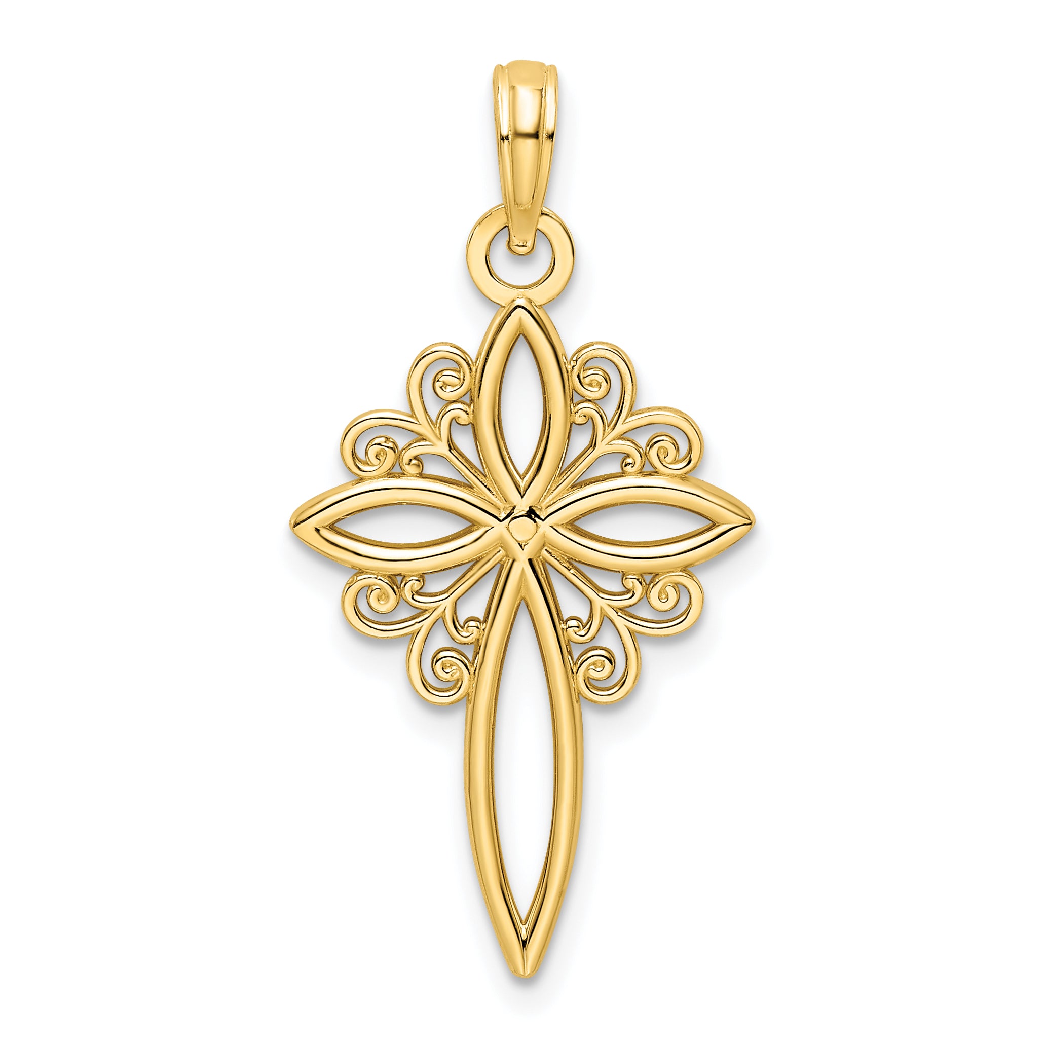 14K Polished Cross Pendant