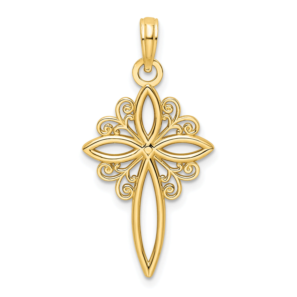 14K Polished Cross Pendant