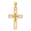 14K Polished Beaded Cross Pendant