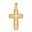 14K Polished Beaded Cross Pendant