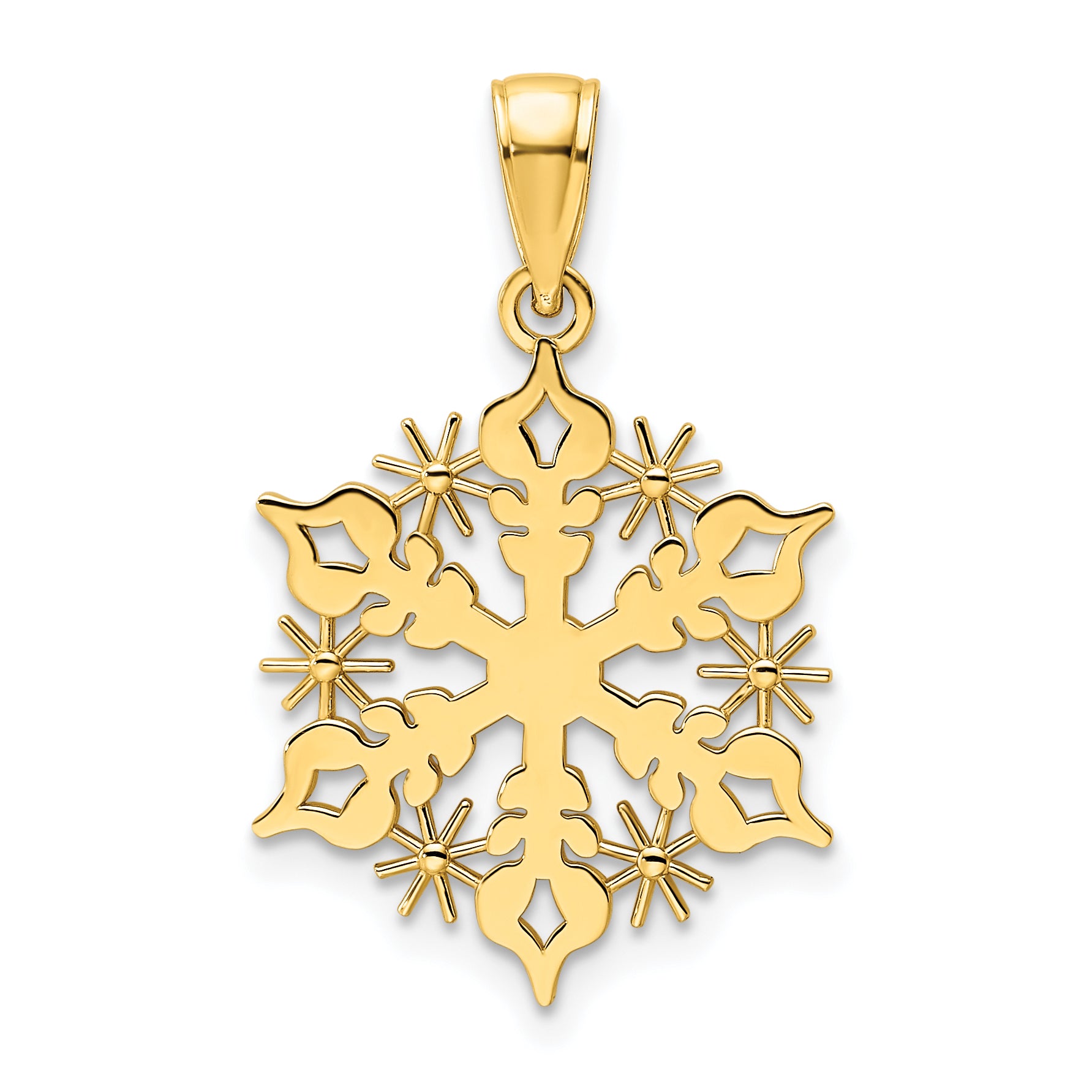 14K Polished Snowflake Pendant