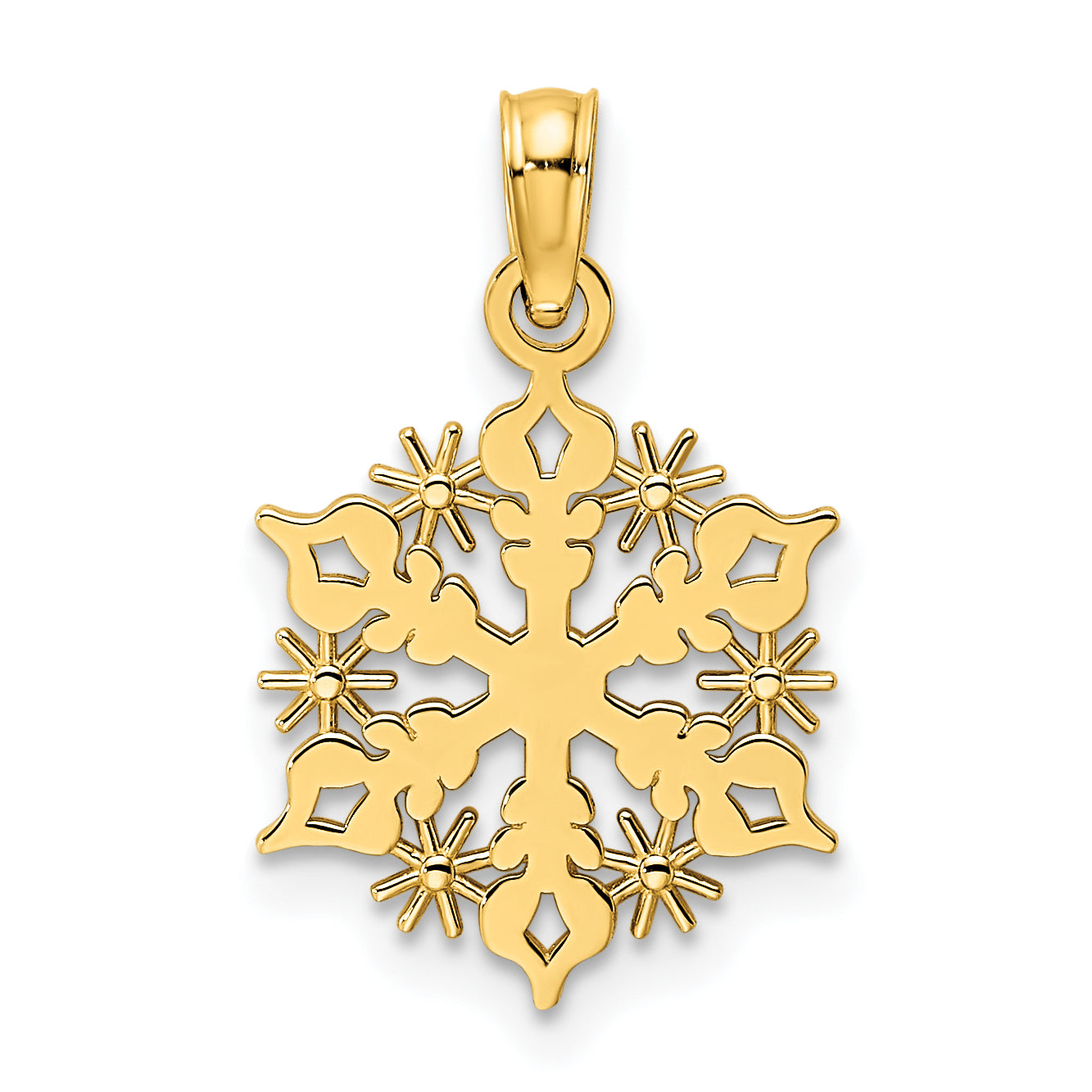 14K Polished Snowflake Pendant