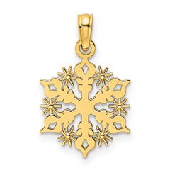 14K Polished Snowflake Pendant