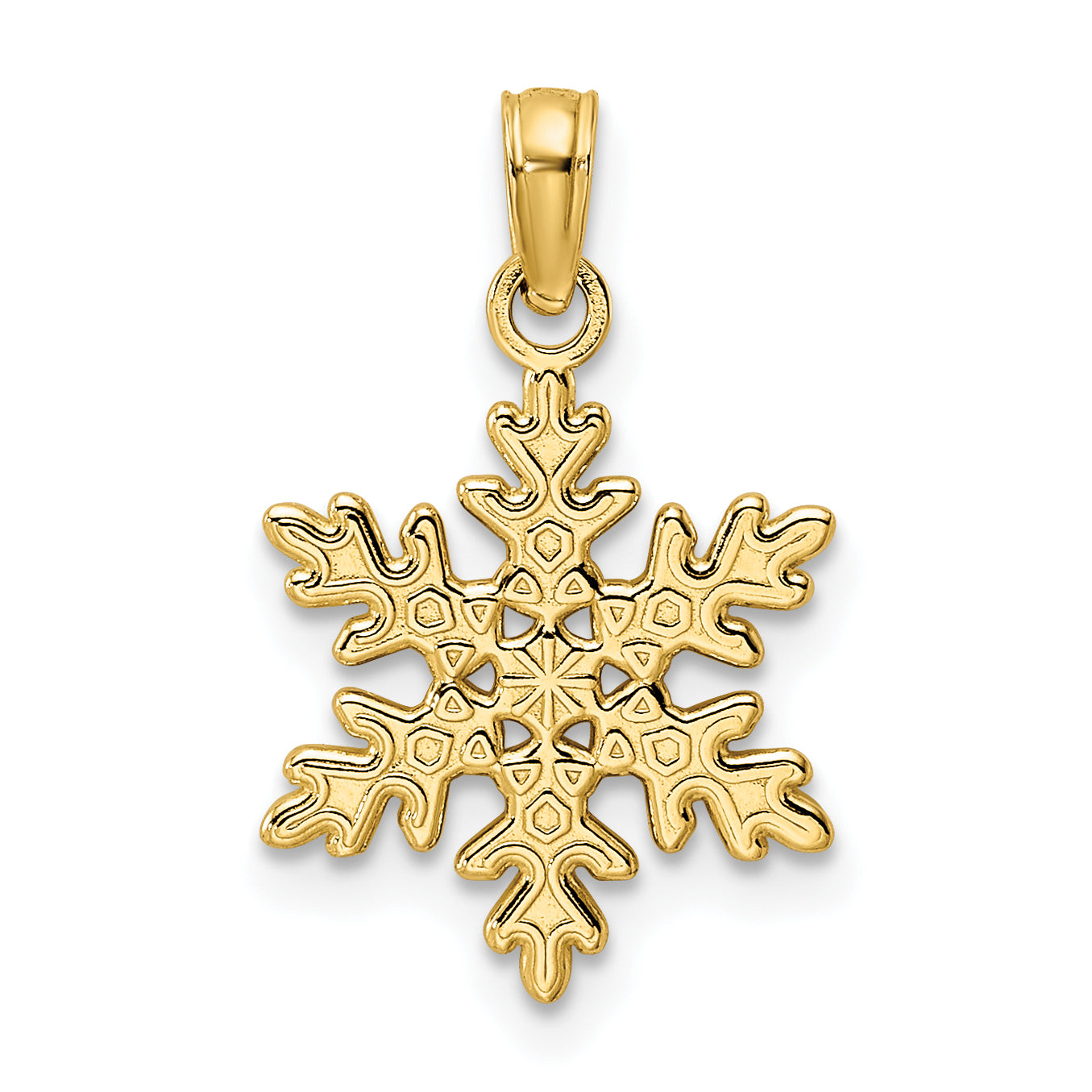 14K Polished Snowflake Pendant