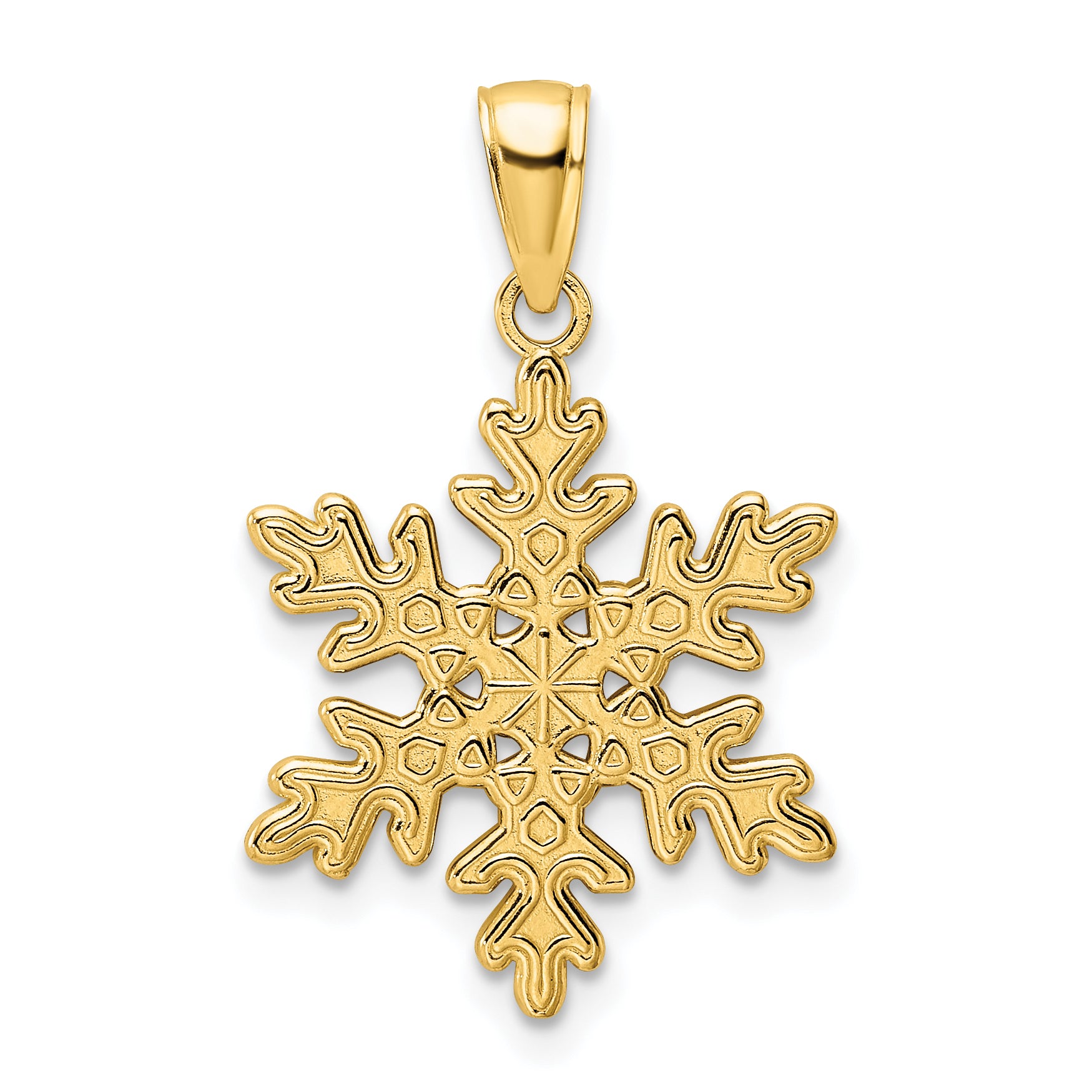 14K Polished Snowflake Pendant