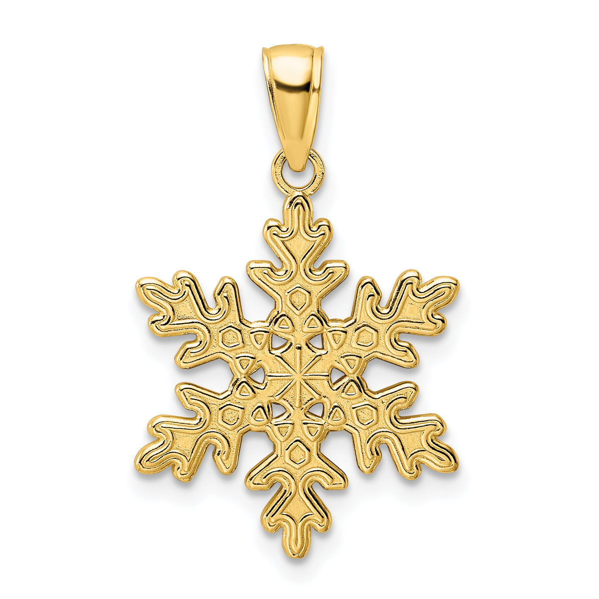 14K Polished Snowflake Pendant