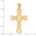 14K Polished Fancy Double Cross Pendant