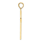 14K Polished Beaded Cross Pendant
