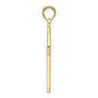 14K Polished Beaded Cross Pendant