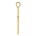 14K Polished Beaded Cross Pendant