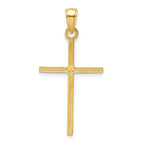 14K Polished Beaded Cross Pendant