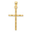 14K Polished Beaded Cross Pendant