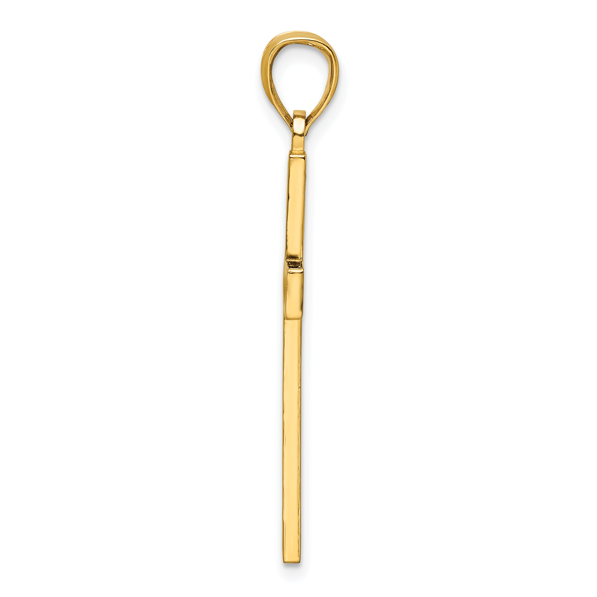 14K Polished Beaded Cross Pendant Secondary image