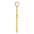 14K Polished Beaded Cross Pendant