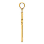 14K Polished Beaded Cross Pendant