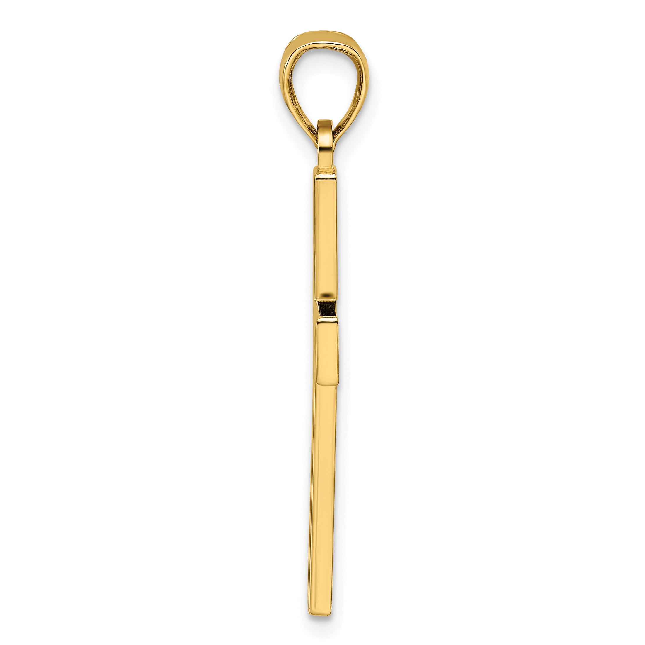 14k Beaded & Polished Double Cross Pendant Secondary image