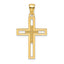 Beaded Double Cross Pendant in 14K Yellow Gold, 36mm - Sophia Jewelers