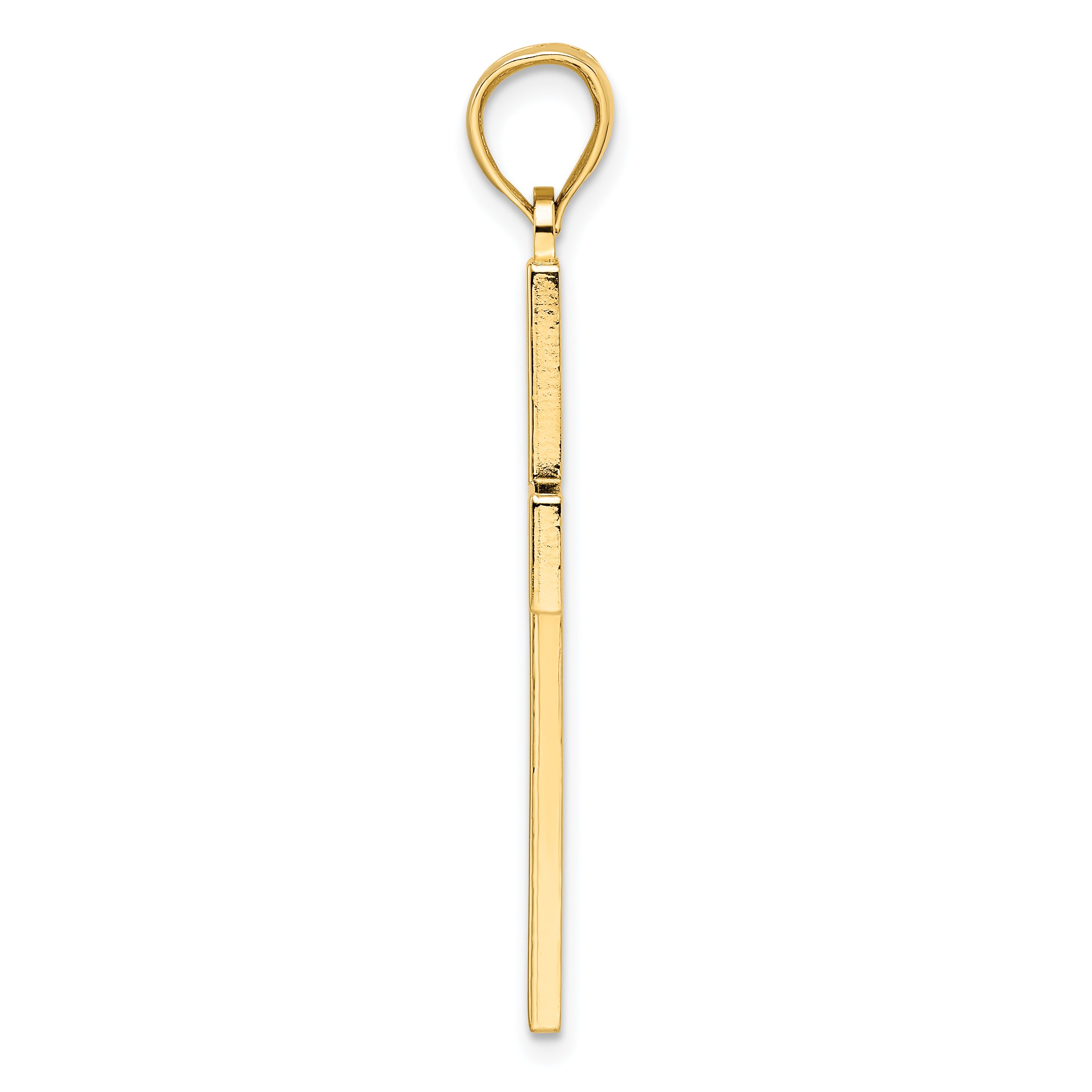 Beaded Double Cross Pendant in 14K Yellow Gold, 43mm Secondary image