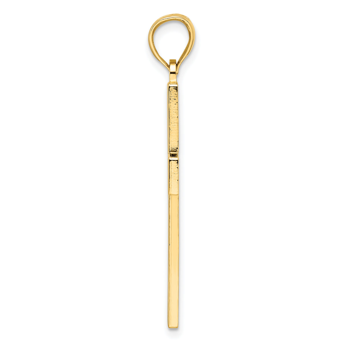 Beaded Double Cross Pendant in 14K Yellow Gold, 43mm - Sophia Jewelers