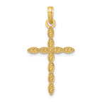 Beaded Cross Pendant in 14K Yellow Gold, 35mm - Sophia Jewelers