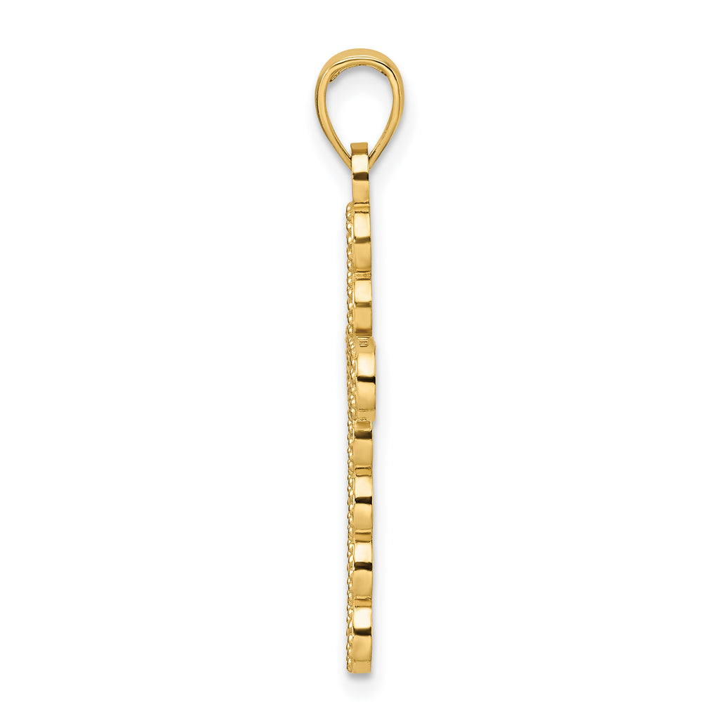 Beaded Circles Cross Pendant in 14K Yellow Gold, 34mm - Sophia Jewelers