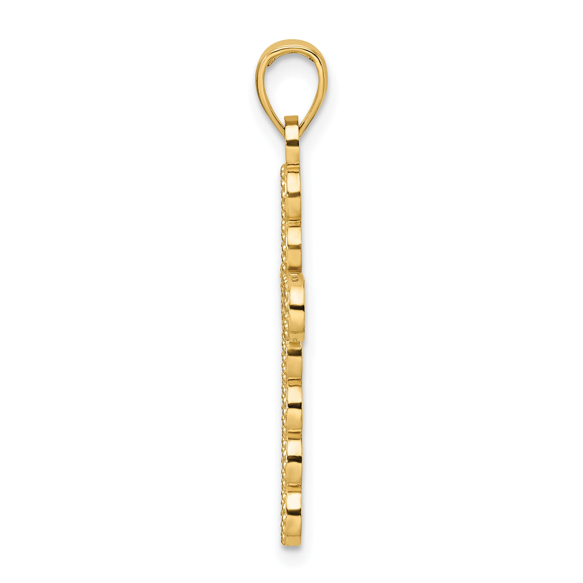Beaded Circles Cross Pendant in 14K Yellow Gold, 34mm - Sophia Jewelers