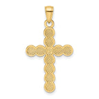 Beaded Circles Cross Pendant in 14K Yellow Gold, 34mm - Sophia Jewelers