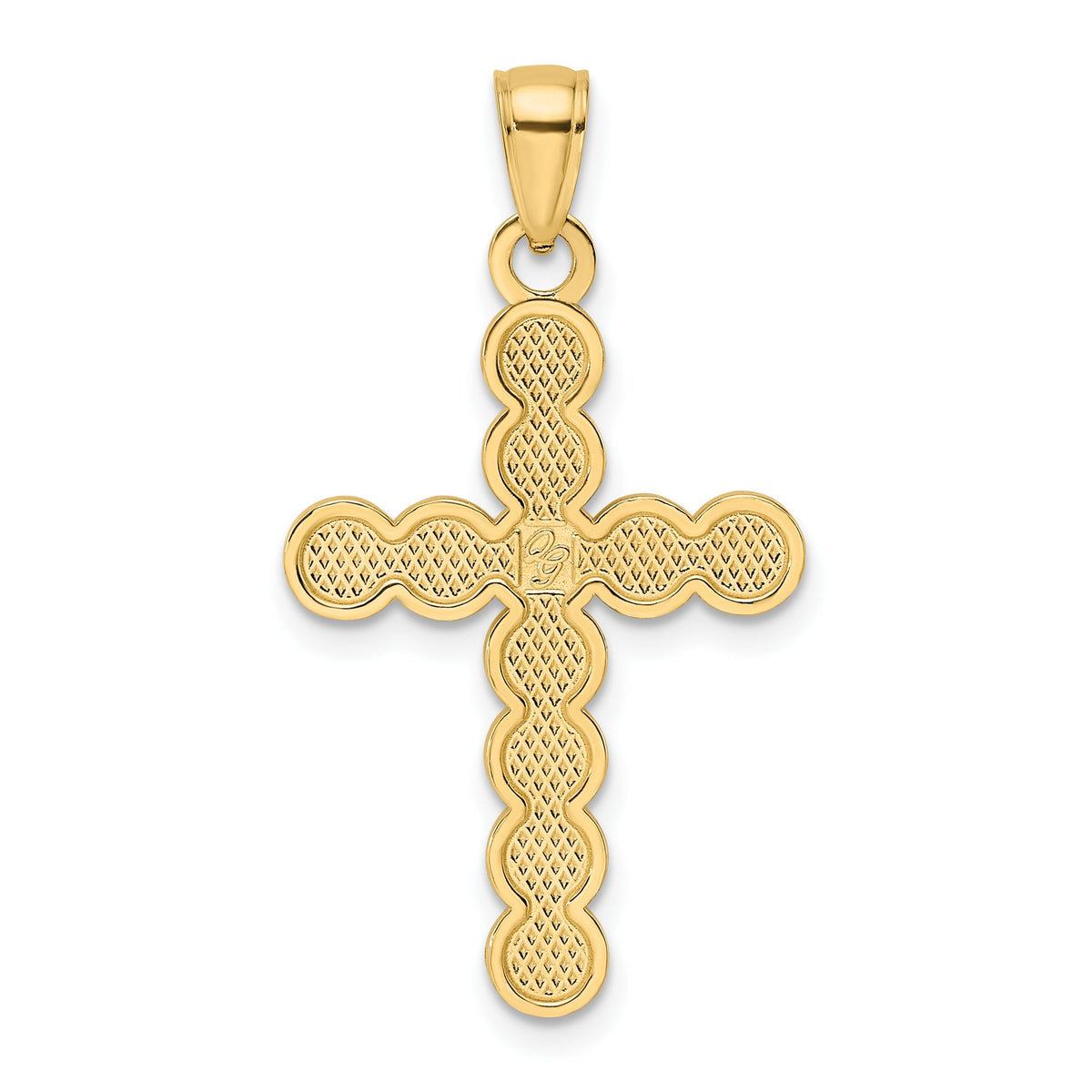 Beaded Circles Cross Pendant in 14K Yellow Gold, 34mm - Sophia Jewelers