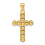 Beaded Circles Cross Pendant in 14K Yellow Gold, 34mm - Sophia Jewelers
