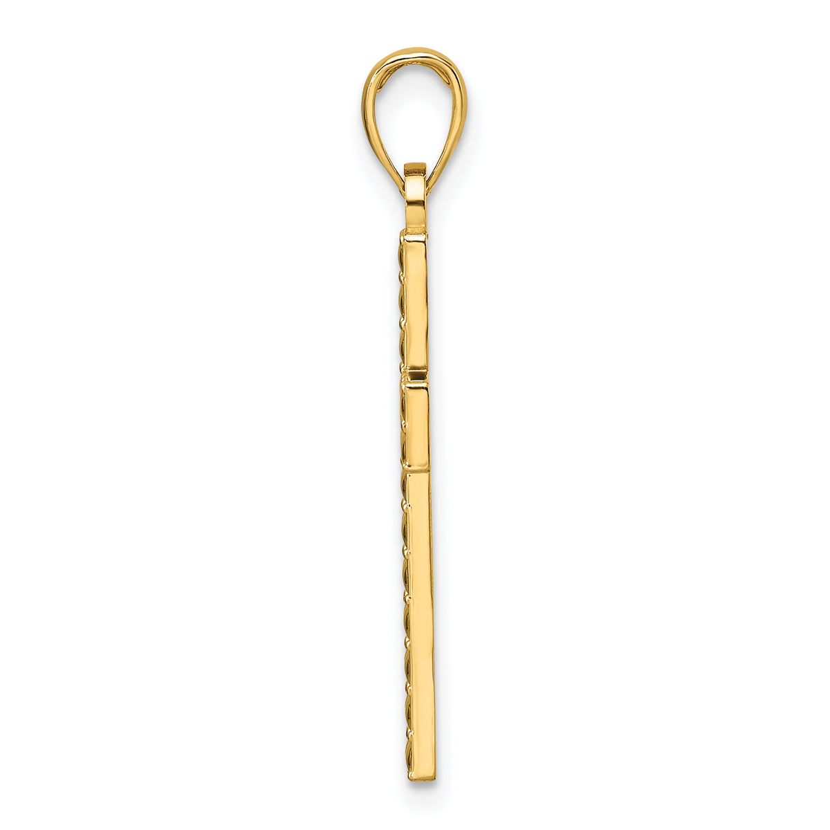 Cross Pendant in 14K Yellow Gold, 16mm Textured - Sophia Jewelers