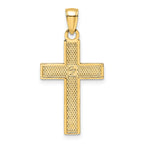 Cross Pendant in 14K Yellow Gold, 16mm Textured - Sophia Jewelers