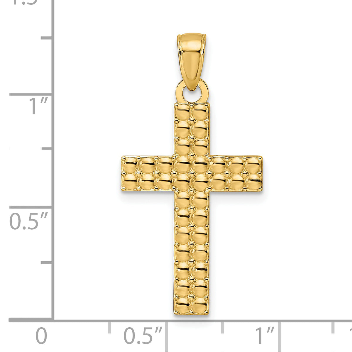 Cross Pendant in 14K Yellow Gold, 16mm Textured - Sophia Jewelers