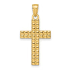Cross Pendant in 14K Yellow Gold, 16mm Textured - Sophia Jewelers