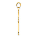 Fancy Cross Pendant in 14K Yellow Gold, 36mm Textured - Sophia Jewelers