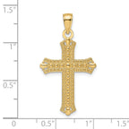 Fancy Cross Pendant in 14K Yellow Gold, 36mm Textured - Sophia Jewelers