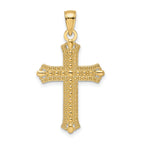 Fancy Cross Pendant in 14K Yellow Gold, 36mm Textured - Sophia Jewelers