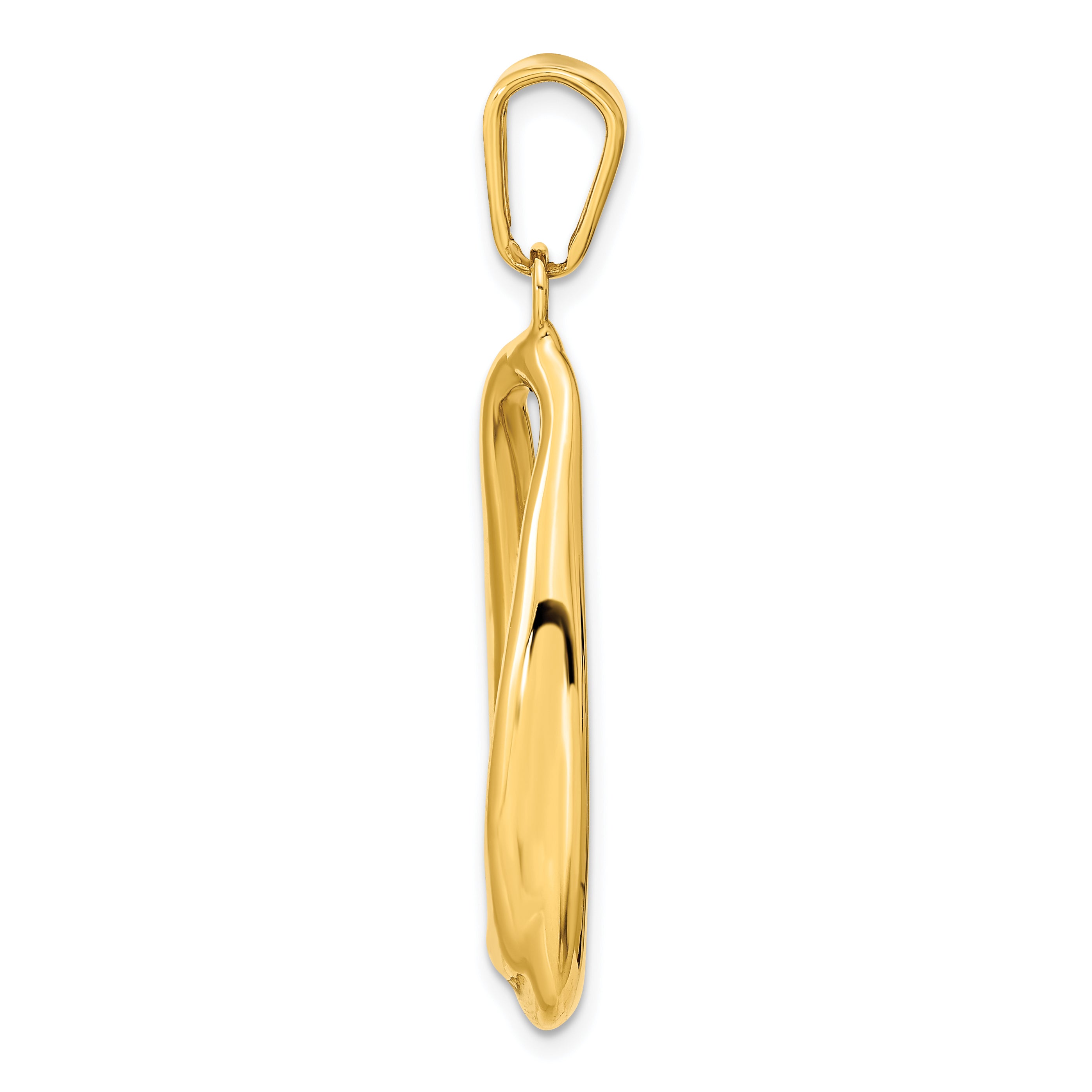 14k Polished Hollow Oval Pendant Secondary image