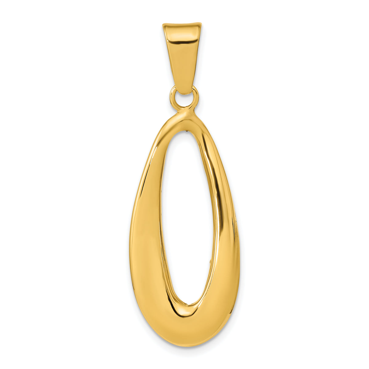14k Polished Hollow Oval Hoop Pendant Main image