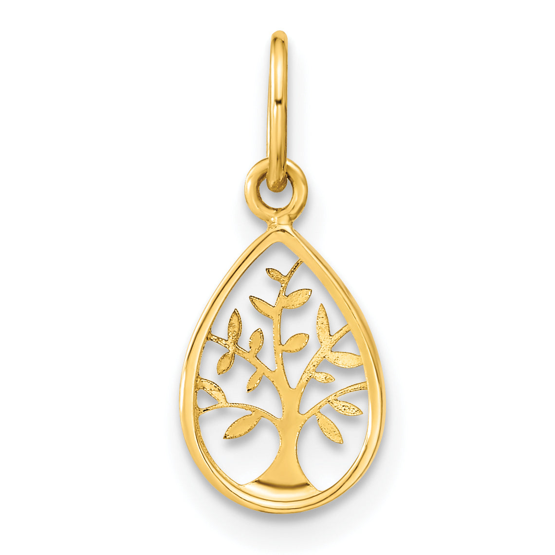 Tree of Life Teardrop Pendant in 14K Yellow Gold, 14mm Secondary image