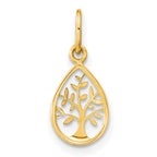 Tree of Life Teardrop Pendant in 14K Yellow Gold, 14mm - Sophia Jewelers