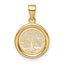 Tree of Life Circle Pendant in 14K Yellow Gold, 14mm - Sophia Jewelers