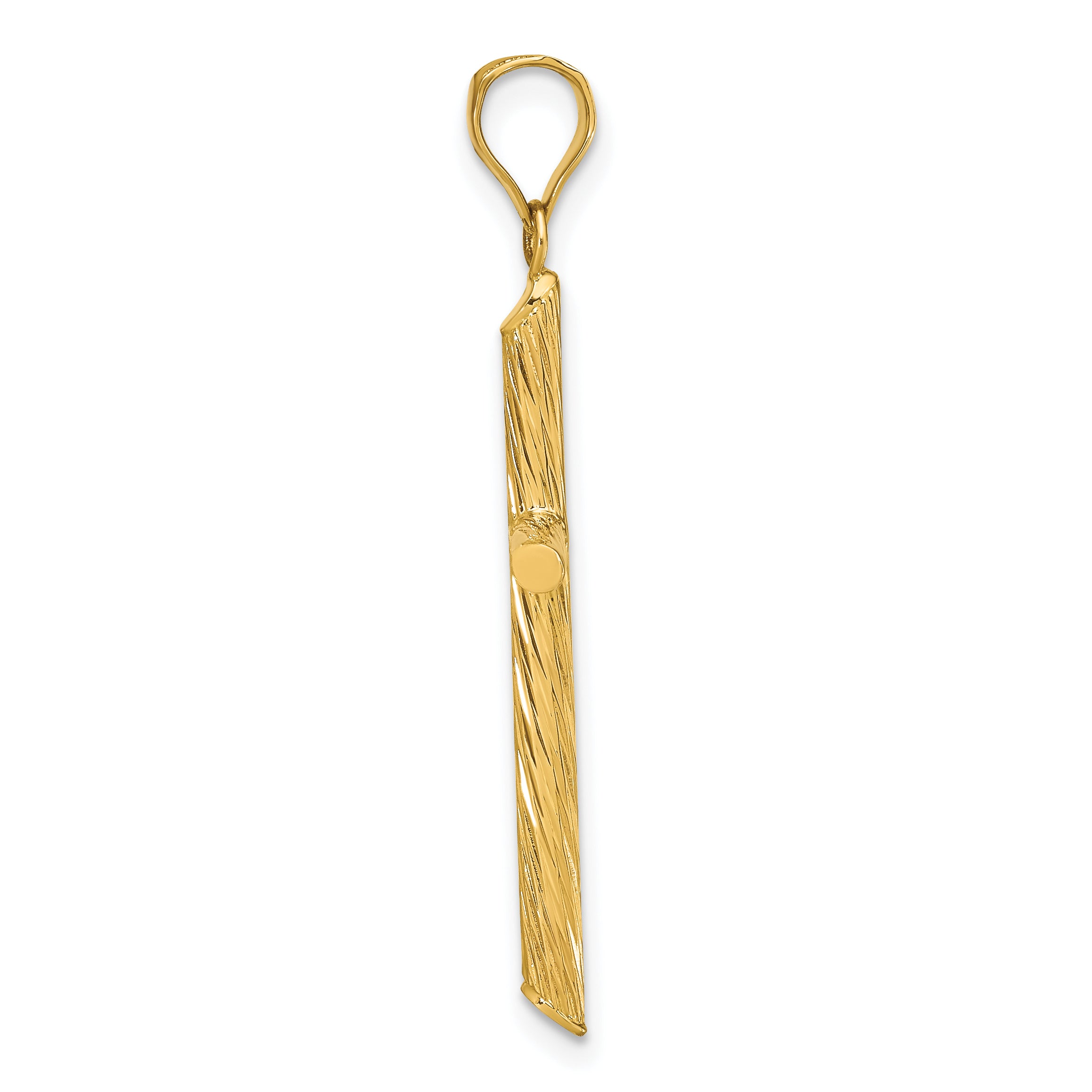 14K Polished & Textured Fancy Cross Pendant Secondary image