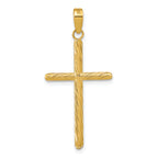 Fancy Cross Pendant in 14K Yellow Gold, 38mm Textured - Sophia Jewelers