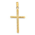 Fancy Cross Pendant in 14K Yellow Gold, 38mm Textured - Sophia Jewelers