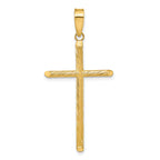 Fancy Cross Pendant in 14K Yellow Gold, 45mm Textured - Sophia Jewelers