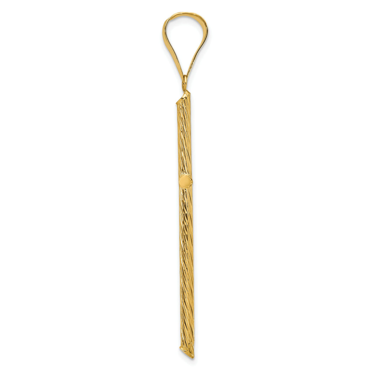Fancy Cross Pendant in 14K Yellow Gold, 59mm Textured - Sophia Jewelers
