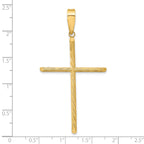 Fancy Cross Pendant in 14K Yellow Gold, 59mm Textured - Sophia Jewelers
