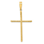 Fancy Cross Pendant in 14K Yellow Gold, 59mm Textured - Sophia Jewelers