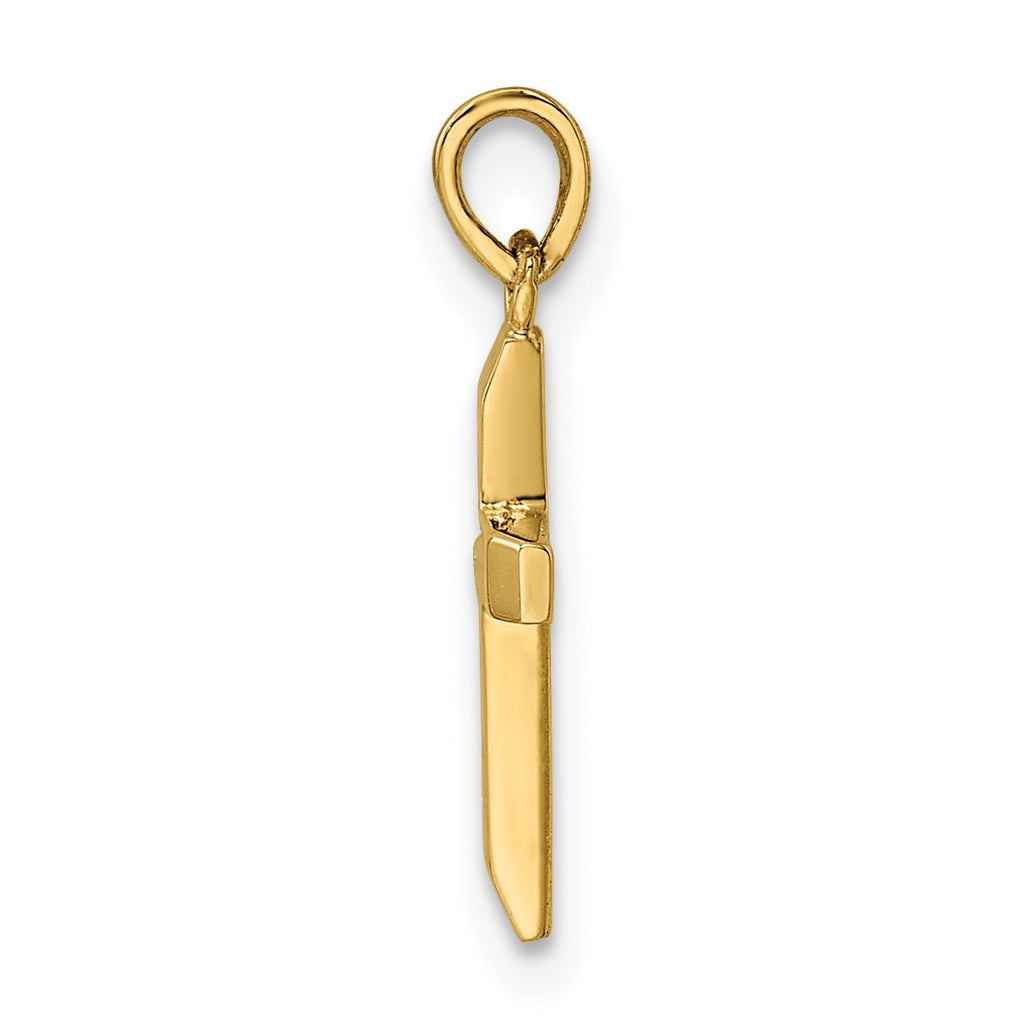 Tapered Ends Cross Pendant in 14K Yellow Gold, 19mm - Sophia Jewelers